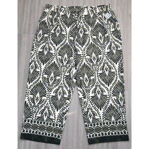 SOHO Apparel 3X Plus Floral Wide Leg Culotte Pants Elastic Waist